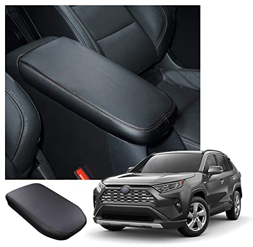 GAFAT Kompatibel mit Toyota RAV4 Hybrid 2019-2024 2025 Mittelarmlehne Abdeckung, RAV4 2025 Mittelkonsole Armlehne Schutz Armlehnenbezüge, Leder Polster, RAV4 Zubehör (Braun)