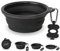 Bonza Large Collapsible Dog Bowl 1000 ML, Sturdy Reinforced Rim, Includes Carabiner & Water Bottle Holder Keychain, Black