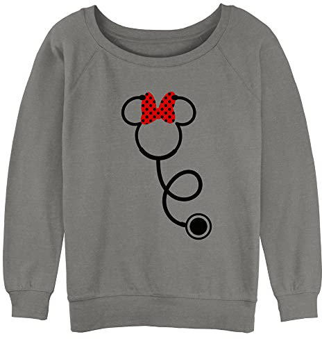 Disney Estetoscopio Minnie Forro Polar, Gris, XL para Mujer