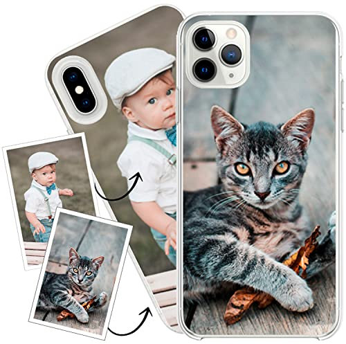 Funda Personalizada para iPhone. [EL ARTISTA ERES TÚ] [Carcasa Personalizable]. Personaliza tu funda [Protección contra Caídas] [Anti-Arañazos] (Silicona Transparente - iPhone 13)