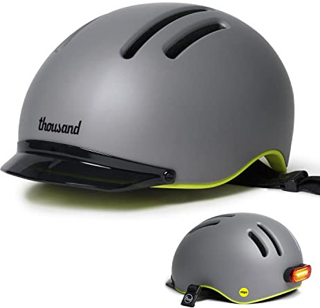 Thousand Chapter MIPS Fahrradhelm für Erwachsene, LED-Rücklicht, Radfahren & Fahrradsicherheitszertifiziert, leicht & flaches Profil, Herren & Damen, abschließbares PopLock