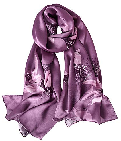 Seidenschal Damen 100% Seide Schal Damen Geschenk für Frauen Weich | 100% Seide, Hautfreundlich, Weich & Leicht, Elegante Muster, Geschenkbox, Vielseitig Tragbar Als Schal Oder Stola