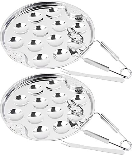 DBAILY Platos De Caracoles De Acero Inoxidable,2pcs Placa De Caracol De Caracol Con 12 Agujeros Con Alicates y Tenedor Reutilizable Para Cocina Restaurante Occidental Plato De Mariscos
