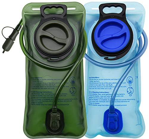 Mdvora Trinkblase, 2 l, große Öffnung, Wasserspeicherblase, für Radfahren, Wandern, Camping (2 l, 2 Stück)