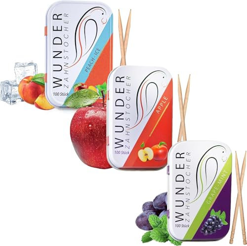Wunder palillos de dientes con sabor - en 3 refrescantes variedades 'Juicy Pack' - Tasty Toothpicks