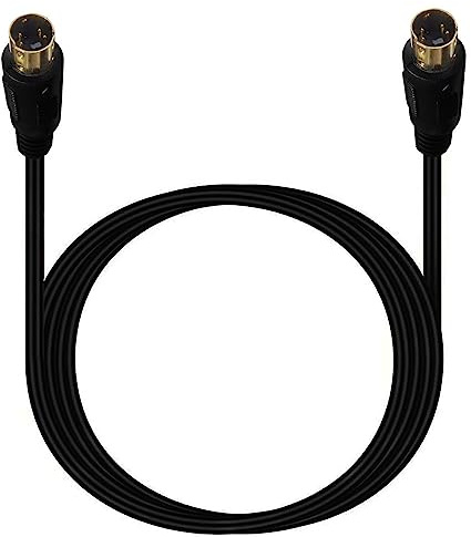 Traovien S-Video Cable Mini Din 4-Pin S Video Cable Male to Male Gold Plated Connector for Player Camcorders Laptops Transfer Video to TV or Monitor Connection Cable (1.8M/6Ft)