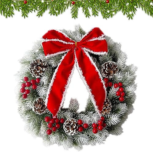 Beleuchteter Weihnachtskranz - Tannenzapfen-Haustür-beleuchteter Weihnachtskranz - Kreative batteriebetriebene Weihnachts-Riff-Anhänger für Wand, Tür, Baum, Fenster Rosixehird