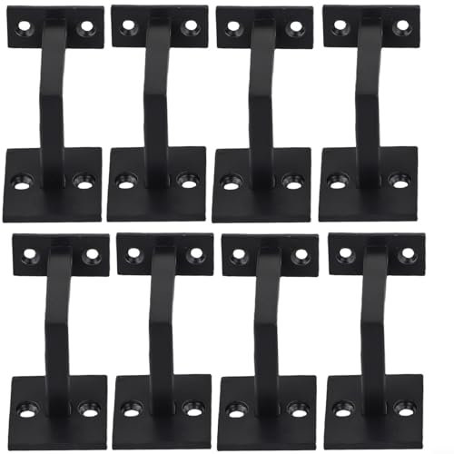 Oniissy Treppen-Handlaufhalterungen, verstellbar, strapazierfähig, Wandmontage, Edelstahl, schwarz, Handlaufhalter für Treppengeländer (8 Stück)