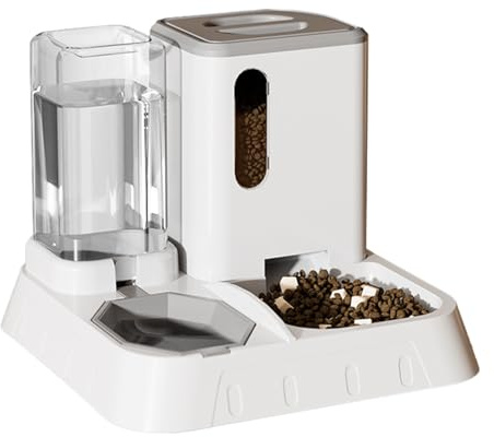 itrimaka Automatischer Katzenfutterautomat Automatischer Hundefutterspender 2-in-1-Automatikfutterautomat Und Wasser Abnehmbarer Katzenfutterspender Für Katzen Im Innen- Und Außenbereich