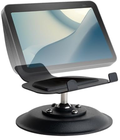 shinar Soporte de Metal para Echo Show 8(3ª generación)–Soporte Giratorio con Ajuste de inclinación de Gran Angular,Soporte de Escritorio Accesorios para Echo Show 8 3ª generación sin imán (Negro)