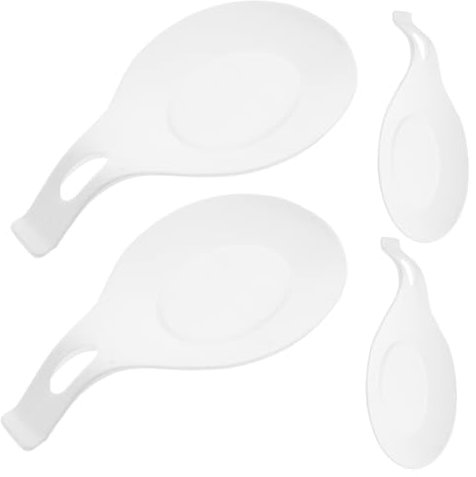 MAGICLULU Support à Cuillères En Silicone 4 Pièces, Tapis Porte-ustensiles Motif Marbre, Antidérapant Et Facile à Nettoyer, Cuisine Maison Et Restaurant