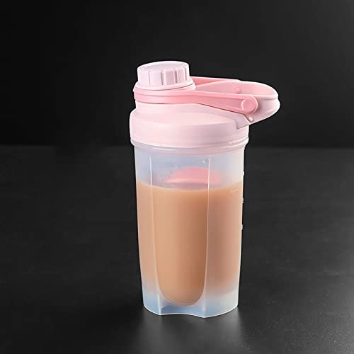 GraSky Pink BPA Free Protein Shaker Bottle - 500ML, Leak Proof with Whisk Ball and Double Lid Design