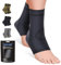 Lexniush 1 Paire Chevillère Entorse, Chevillère de Maintien Sport, Attelle Cheville pour Tendinite Tendon Achille et Fasciite Plantaire, Lésion Ligamentaire, chevillere pour Hommes et Femmes, Noir
