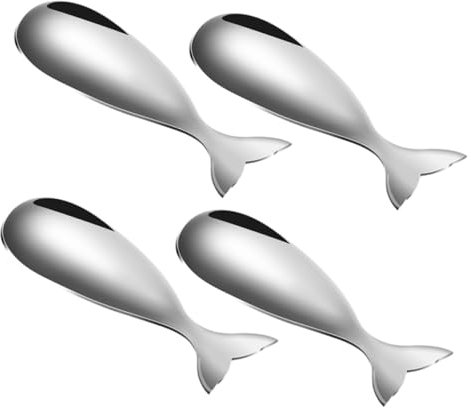 UTHCLO Cuillère à Glace Cuillère à Dessert Lot de 4 Acier Inoxydable pour Garçon et Utilisation pour Pastèque et Fruits