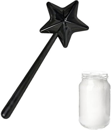Generic Salt and Pepper Shakers, Cute Spice Shakers with Holes, Magic Wands, Refillable Wand Spice Dispenser, Salt and Pepper Dispenser, Magic Star Wand Kitchen Accessories, WVOP1PVDJUX5S2M44