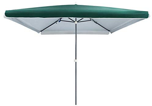 IFCXA Sombrilla grande | Cuadrada 2 x 2 m | Sunny Rain Doble Uso – Sombrilla de mercado al aire libre – para terraza, jardín, balcón, camping, altura 190 cm, sin base, verde, 2x2m