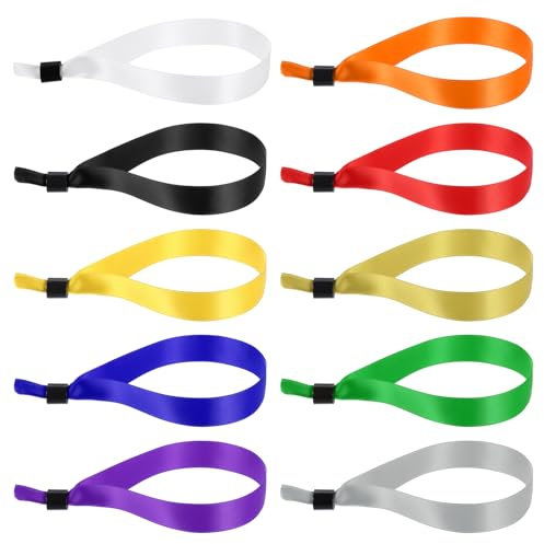 PATIKIL Disposable Cloth Wristbands for Events, 100 Pcs Adjustable Cloth Event Wristbands Colored Wrist Bands for Concert Club Parties, Multicolor, 13.8x0.6