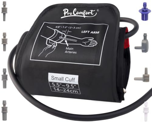 Pro Comfort Small Blood Pressure Cuff for Child & Women (5.5-9.5 inches), 8 Connectors Included, Automatic BP Cuff Upper Arm for Kids Pediatric, Replacement Cuffs Compatible with Most Monitors