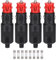 JIZZU 4 Unidades Enchufe Mechero 12V/24V con Interruptor, Toma Mechero Coche con Fusible de 10A Conector Macho para Coche, Camión, Coche, Moto