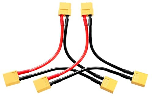 YIXISI 2 PCS XT60 Serial Series Battery Connector, XT60 Series Battery Pack Connector Adapter Cable, XT60 1 Female and 2 Male Lipo Battery Series Connection Series 14AWG Cable, for RC LiPO Battery