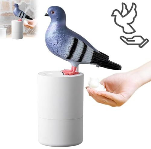 Automatischer Tauben Seifenspender, Blaues Vogel Design, Händedesinfektionsmittel, Berührungslos, Niedlicher Kreativer Seifenspender, Nachfüllbar für Küche, Bad und Flur