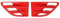 Auto-Frontseitenkotflügel-Grill-Entlüftungs-Dekorationsabdeckung Kompatibel mit F150 Raptor 2009-2014 Außenzubehör(Red)
