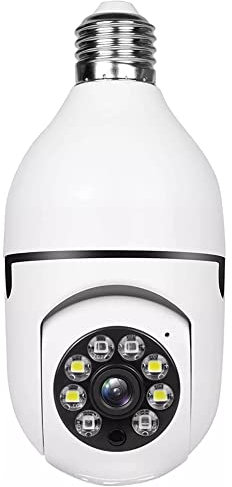 Mokassy Bulbo de Vigilancia E27 WiFi CáMara IP VisióN una Color Seguimiento Humano AutomáTico 4X Zoom Digital Monitor de Seguridad