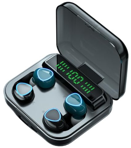 Ohulelks M22 Cuffie Wireless per Coppia con Display Digitale Touch Cuffie Bluetooth Doppi Auricolari Cuffie con Cancellazione del Rumore