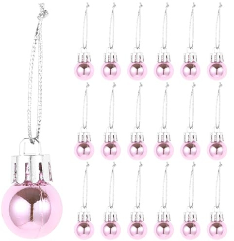 Stück Mini Weihnachtskugeln Rosa - Bruchsichere Christbaumkugeln Aus Kunststoff - 2 cm Perfekte Ornamente Für Weihnachtsbaum Hochzeit Silvester Und DIY Deko