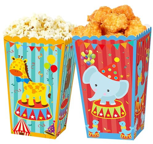 12 Pcs Zirkus Party Favors Popcorn Boxen Bonbons Behandeln Boxen Karneval Zirkus Party Zubehör Für Babyshower Geburtstag Dekoration