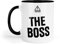 Kembilove Taza “The Boss” | Diseño Minimalista en Blanco y Negro | Regalo Divertido para Jefes o Jefas con Carácter | Cerámica 330ml Apta para Microondas y Lavavajillas