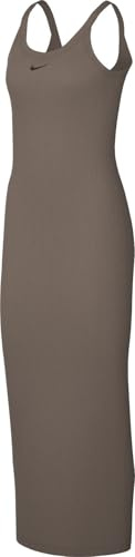 Nike Sportswear Chill Knit Eng Anliegendes Mini-Rib-Tank-Kleid (Damen), Mink Brown/Mink Brown, HJ0710-233, L