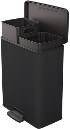 Curver Decobin Duo Mülleimer - 26L+26L - Rechteckig - Schwarz