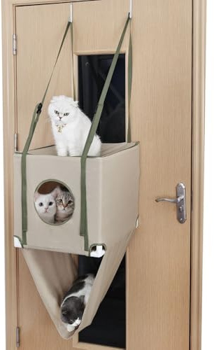 Quorvex Hängematte Für Katzen,Katzen Schlafplatz Für Innenbereich - Verstellbare Zweilagige Atmungsaktive Katzenmöbel Für Kätzchen Schlafen Klettern Entspannen