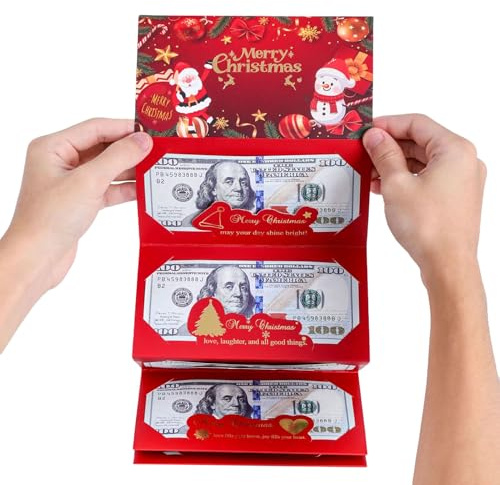 Weihnachtsgeldumschlag - Set Von 12 Money Holder Weihnachtskarten Mit Umschlägen | Bargeldumschläge | Urlaubsdekor Für Strumpfstoffe | Geschenke Für Teenager, Eltern, Veranstalter Für Veranstaltungen