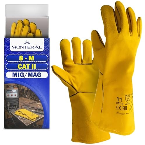 1 Pares Guantes Soldador 8 M Protección Cat II Trabajos Soldadura MIG y MAG
