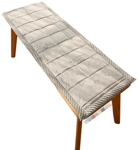 PLCIVSA Bierbankauflage - Bankauflage Indoor/Outdoor 120/150/200/80X40/30/25CM Bankauflage Sitzkissen Bank Stuhlkissen Sitzpolster Sitzauflage für Gartenbank,Terrasse, Esstisch(hellgrau,50x60cm)