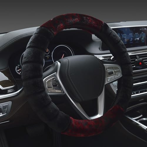 Auto Lenkradbezug für Audi TT 8J MK2 2007-2024, Winter Lenkradabdeckung Plüsch, Warm Weich Bequem Lenkradhülle, Auto Zubehör,Black