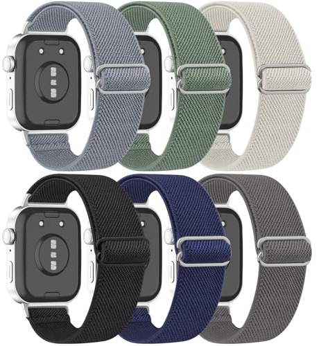 Vancle 6 Stück Armband für Huawei Watch Fit 3 / Fit 4 / Fit 4 Pro, Elastische Nylon Ersatzarmbänder Sport für Damen Herren