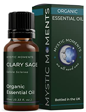 Mystic Moments | Organic Clary Sage Essential Oil | 10ml | Salvia sclarea gives a herbaceous, softly floral aroma for diffusers, oil blends and fragrance formulations.