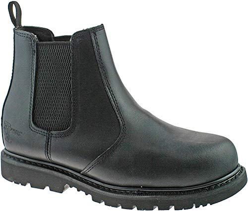Grafters M539A Unisex Leather Chelsea Safety Boots Black