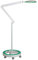 Lumeno LED Lupenleuchte 7213GN Lupenlampe mit 127 mm Echtglaslinse, Arbeitsplatzlampe, Kosmetiklampe, geeignet für Kosmetik, Bastler, Lesehilfe Vergrößerungslampe, 3 Dioptrien Grün mit Rollstativ
