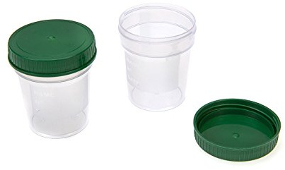 Tazza di urina con verde coperchio a vite, 100 pezzi