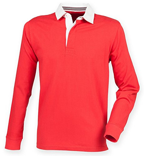 Front Row Mens Premium Long Sleeve Rugby Shirt/Top (3XL) (Red)