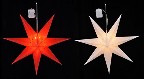 Benelando® LED Weihnachtssterne 3 Verschiedene Größen (60 cm Durchmesser, Rot)