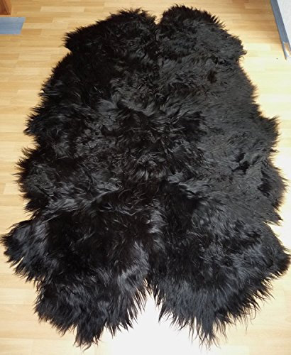 Island SCHAFFELLTEPPICH SCHAFFELL Teppich SCHWARZ (aus 8 Fellen)