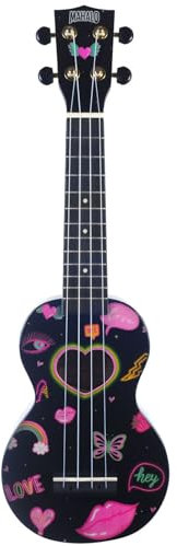 Mahalo Art Series - Sopran Ukulele - Heart (Black)