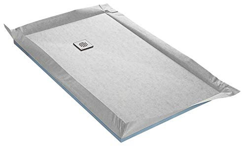 Receveur de douche à carreler standard + siphon 360° + natte étanche - 150 x 100 x 4 cm