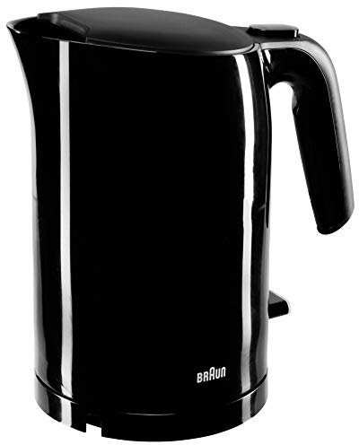 Braun WK 3110 BK Wasserkocher | Füllmenge 1,7 l | 3.000 Watt | Schnellkochsystem | Herausnehmbarer Anti-Kalk-Filter | Große Wasserstandsanzeige | BPA Frei | Schwarz