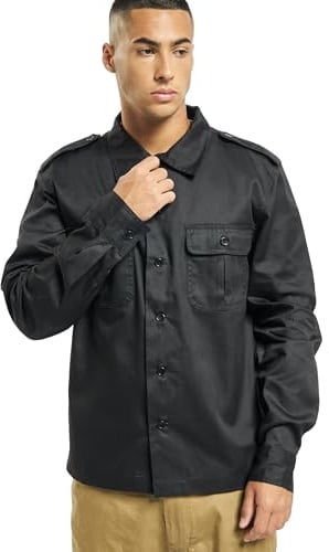 Brandit US Hemd Langarm Schwarz - 7XL